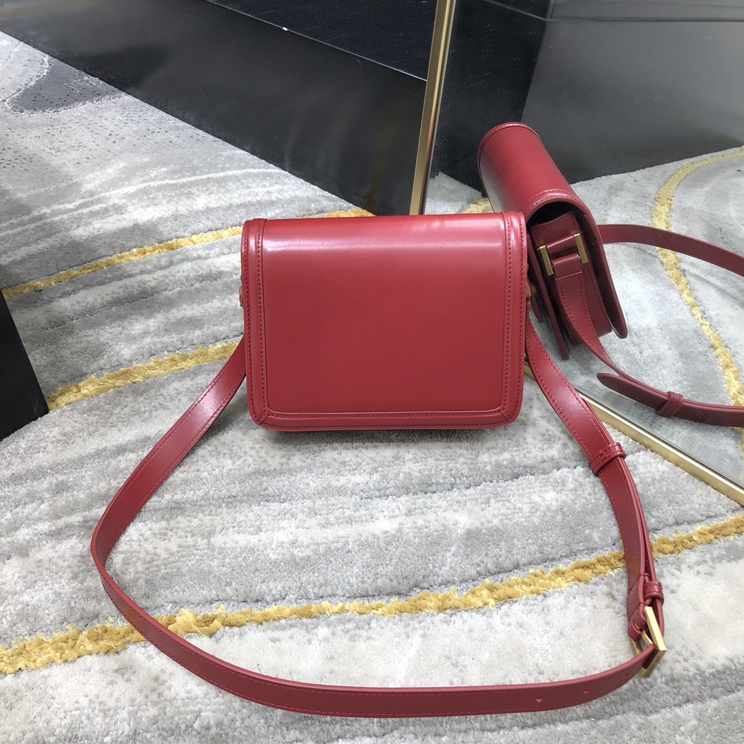 Saint Laurent Solferino Box Small Calfskin Handbag Shoulder Bag Red 634306 